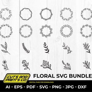 Bloemen Svg bundel, Floral frame Svg, Krans SVG bundel, Circle frame SVG bundel, Bruiloft SVG, Cricut bestanden