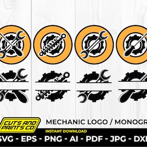 Mechanic Logo Svg bundle | Mechanic logo bundle | Mechanic Monogram | Mechanic Svg | Wrenches Svg | Mechanic Png | Cutting Files