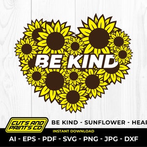 SUNFLOWER SVG, Camisa SVG humilde, Svg inspirador, mensaje positivo svg para Cricut & Silhouette, sublimación, png, ai