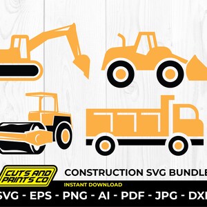 CONSTRUCTION SVG, bulldozer truck SVG, Excavator Svg, Road roller svg, Dump Truck for Cricut & Silhouette,