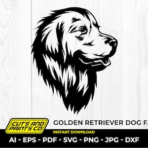 Golden Retriever, perro svg, logotipo de perro, amantes de las mascotas, perro genial, Cricut y silueta, png transparente, sublimación
