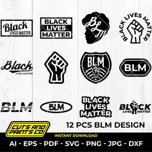 Black Lives Matter SVG, BLM Svg for Cricut & Silhouette and for sublimation with eps, pdf, png, jpg, dxf file.