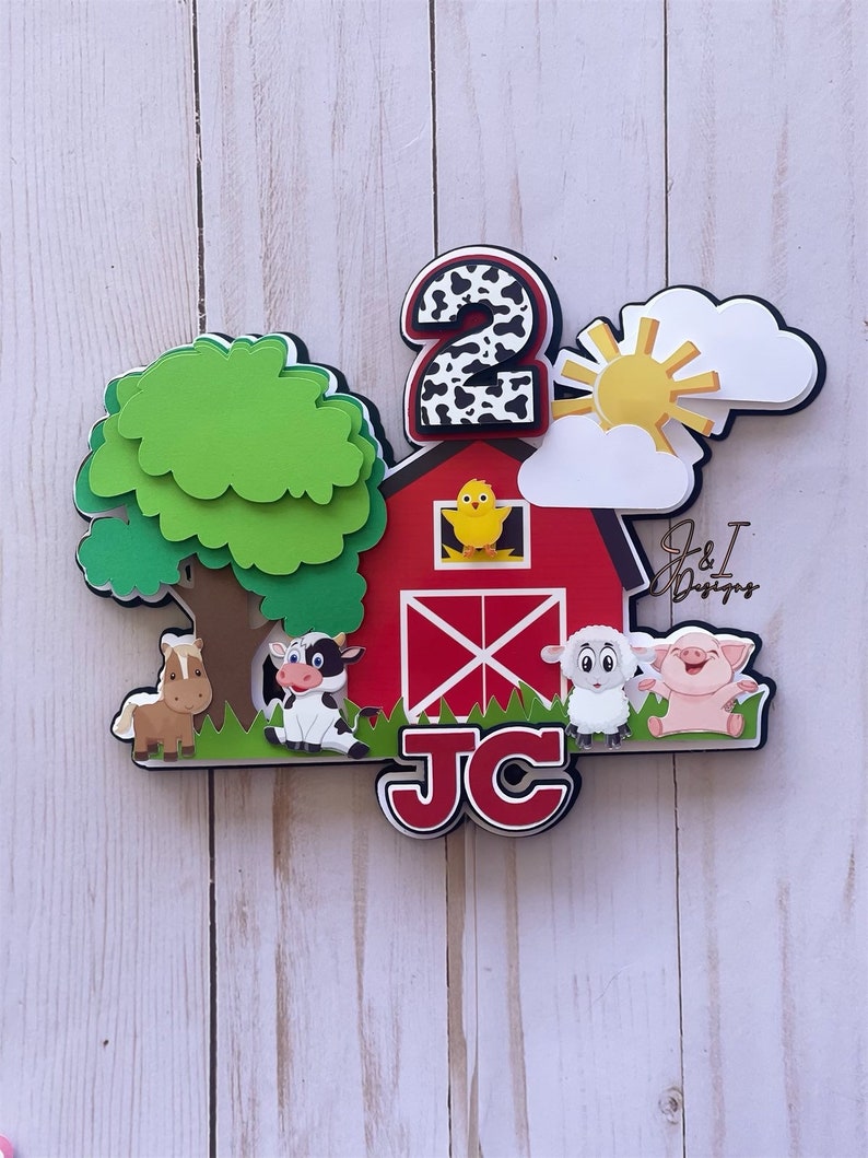 Farm Cake Topper | Etsy