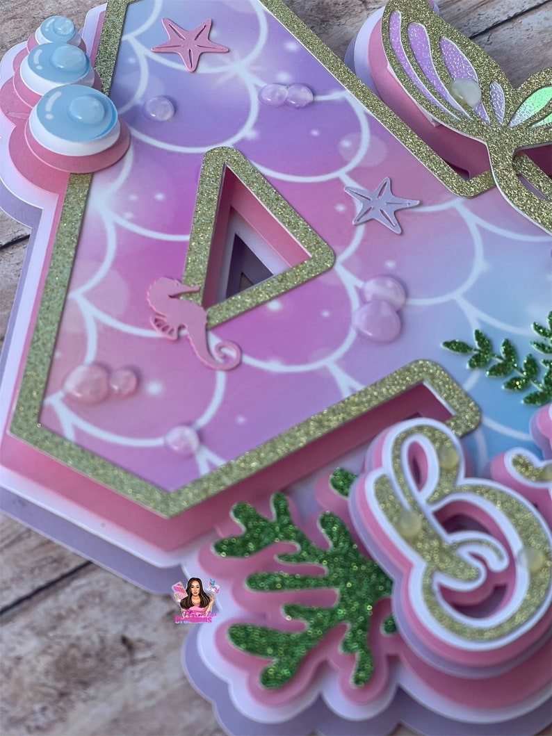 Mermaid Cake Topper Under the Sea Cake Topper Etsy