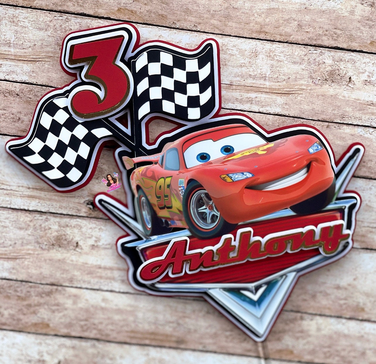 Lightning Mcqueen Inspired Cake Topper Cars Cake Topper - Etsy