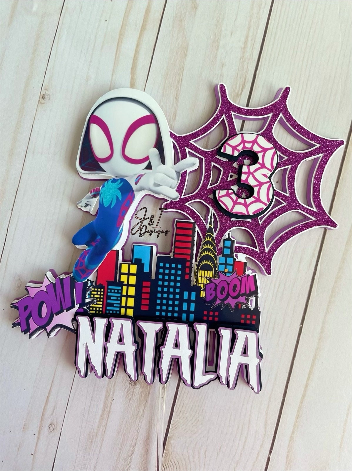 Ghost Spider Cake Topper. Spidey and His Amazing Friends. Etsy Australia