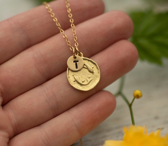 Solid Brass Pisces Necklace 