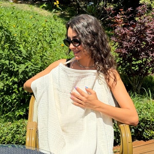 授乳・搾乳用授乳カバー、モスリンダブルガーゼコットン、授乳用エプロンショール通気性ワイヤー