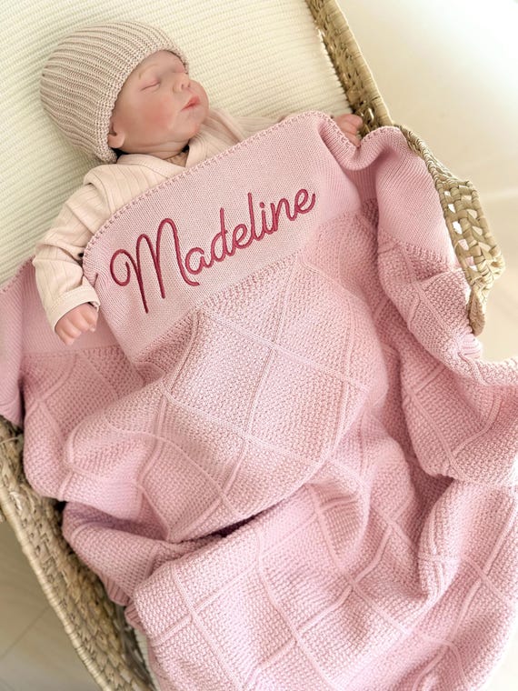 Manta Suave Para Bebés Personalizada Con Nombre Bordado - Regalo Perfecto Para Recién Nacidos Y Baby Showers