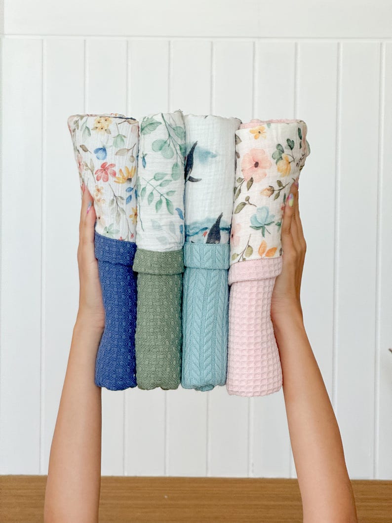 Manta personalizada para bebé con nombre – Muselina para envolver, manta bordada para bebé, manta personalizada para bebé, regalo para baby shower, regalo con el nombre del bebé imagen 6