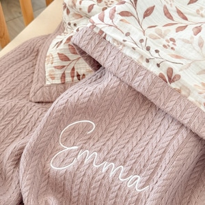 Manta personalizada para bebé con nombre – Muselina para envolver, manta bordada para bebé, manta personalizada para bebé, regalo para baby shower, regalo con el nombre del bebé imagen 8