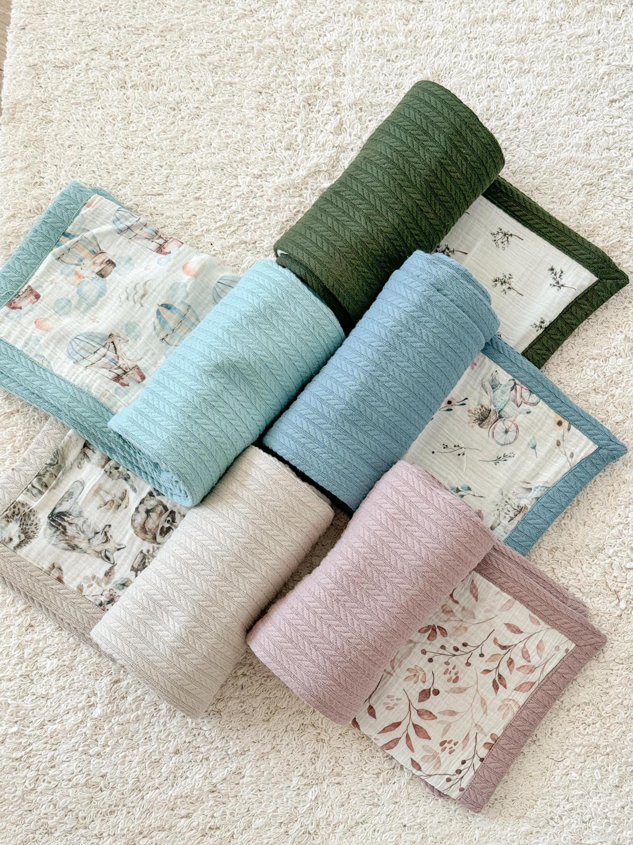 Personalized Baby Blanket with Name – Muslin Swaddle, Embroidered Baby Blanket, Custom Baby Blanket, Baby Shower Gift, Baby Name Gift