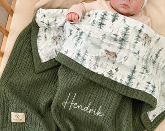 Copertina per neonato personalizzata, copertina per neonato personalizzata con nome, regalo per baby shower, copertina per neonato ricamata, regalo per neonato, copertina in mussola