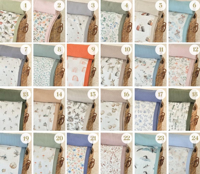 Manta personalizada para bebé con nombre – Muselina para envolver, manta bordada para bebé, manta personalizada para bebé, regalo para baby shower, regalo con el nombre del bebé imagen 3