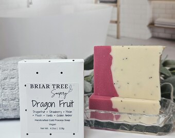 Dragon Fruit Soap Bar - Artisan Soap - Handmade Soap - Vegan  - Cold Process Soap - Handcrafted Soap - Palm Free - Gift
