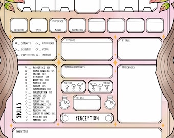 Mirkwood Dice - Sunset - TTRPG DnD Character Sheet