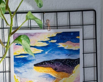 Sky Warden - Watercolor Whales Poster