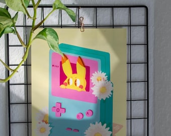 Pastel Pikachu - Gameboy Color Pokemon Print
