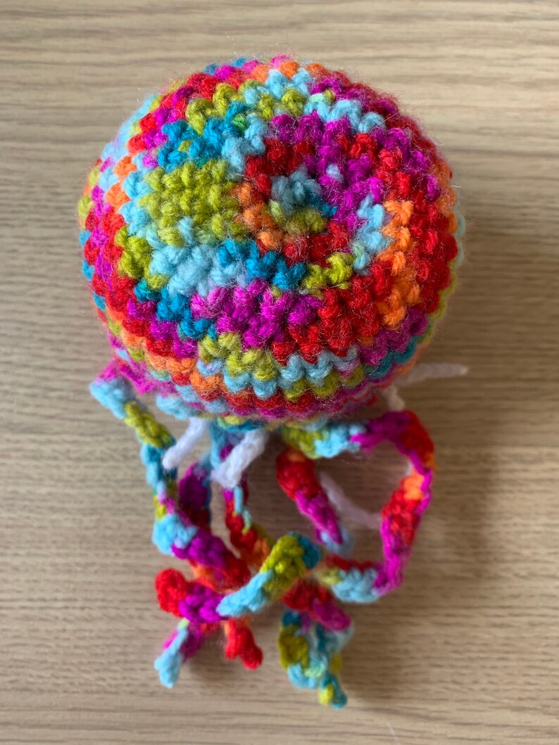 Crocheted Rainbow Jellyfish Plushie Toy Etsy
