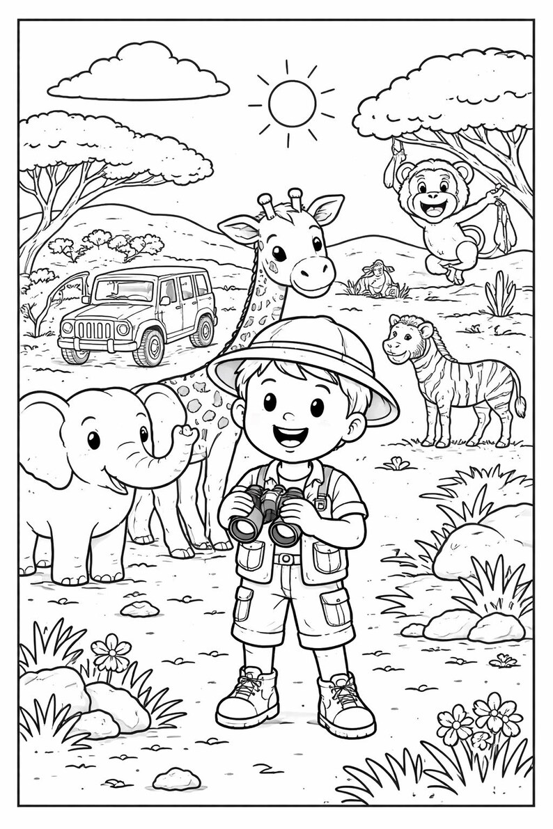 Safari Animal Activity Book – Zoo Coloring Pages, Worksheets for Kids ...