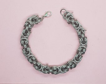 Pulsera bizantina kinged en acero inoxidable