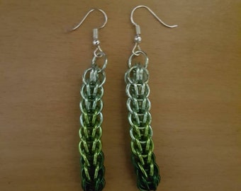 Boucles d’oreilles en cotte de mailles Green Sea