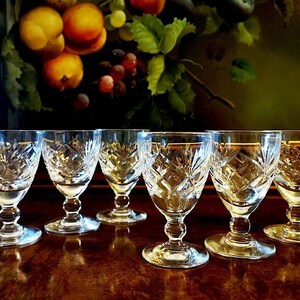 Vintage Crystal Glasses Sherry Liqueur Glasses Set of 6 Crystal Glasses