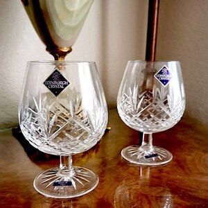 Edinburgh Crystal Brandy Glasses Brand New In Box Vintage Glasses