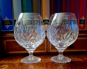 Copas de cristal Royal Doulton Dos copas grandes de brandy firmadas 14 cm de alto