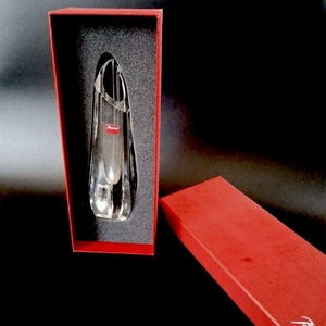 Vintage BACCARAT France Triangular Rose Vase Small Crystal Bud Vase