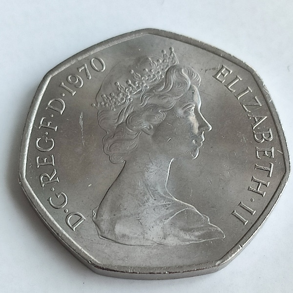 Coin Great Britain Fifty 50 New Pence 1970 Uncirculated UNC ref20