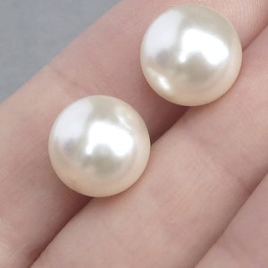 8/10/12/14mm Multi-Color South Sea Shell Pearl Stud Earrings – 925 Silver Plated