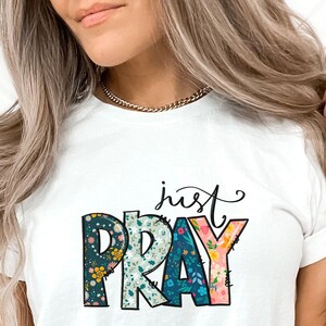 Just Pray Floral PNG: Christian Sublimation Design (Digital Download)