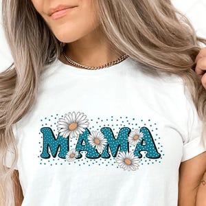 Retro Daisy Mama PNG: Floral Mom Sublimation Design (Digital Download)