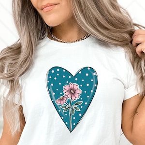 Corazón floral PNG: Diseño de sublimación para San Valentín (Descarga digital)