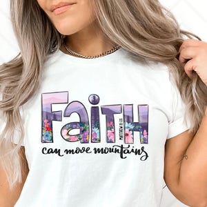 Faith can move mountains png digital design, summer christian inspirational png, motivational scripture religious png, god self love