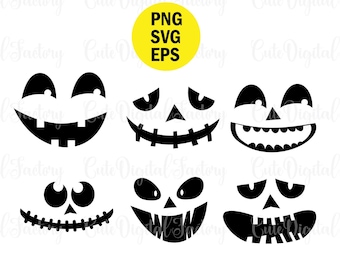 Halloween bundle SVG, halloween faces svg bundle, digital download, funny halloween svg, spooky svg, pumpkin faces bundle