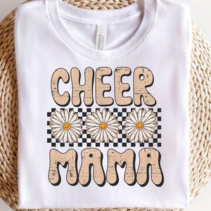 Cheer Mama PNG: Retro Daisy Design (Digital Download)