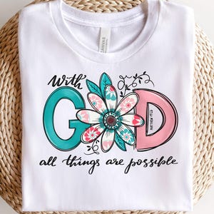 God Sunflower PNG: Religious Faith Quote Design (Digital Download)