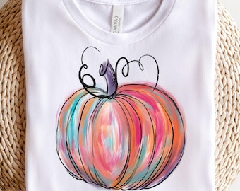 Watercolor Pumpkin PNG Digital Design, fall autumn pumpkin png, thankful halloween png, cute spooky season png, fall vibes shirt png