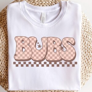 Bubs png digital design, checkered kids boy png, newborn big brother png, toddler little brother png, baby boy retro sublimation png