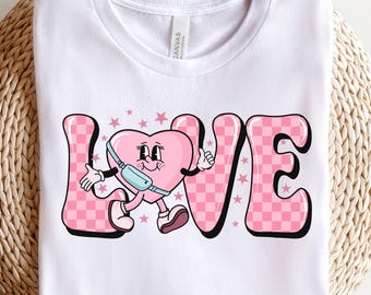 Love png digital design, valentine xoxo retro png, trendy retro valentine png, valentines day sublimation design png, groovy self love png