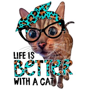 Cat with Bandana PNG: Funny Cat Lover Design (Digital Download)