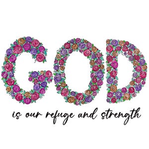 Floral Christian Quote PNG: Bible Verse Faith Design (Digital Download)