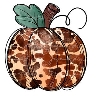 Cowhide Pumpkin PNG, Fall pumpkin PNG, Trendy Pumpkin PNG, Digital Download, Cow Print Pumpkin, Sublimation Design, Western Pumpkin