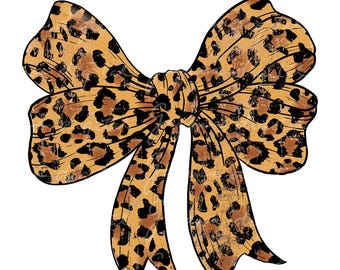 Paquete PNG de lazo de leopardo, diseño de sublimación retro coqueta, leopardo PNG, descarga digital para diseño de sublimación