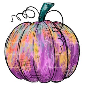 Purple Painted Pumpkin PNG: Fall Sublimation Design (Digital Download)