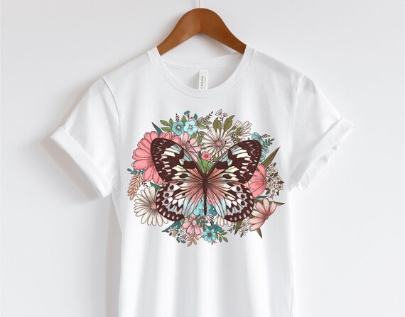 Boho Floral Butterfly PNG: Summer Sublimation Design (Digital Download)