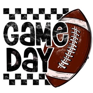 Checkered Football Game Day PNG: Retro Sports Design (Digital Download)
