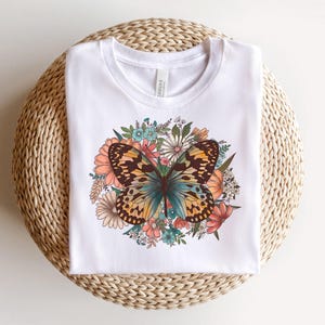 Floral Butterfly PNG Digital Design, wildflower bouquet png, spring botanical png, floral mama flowers png, mothers day wedding bouquet image 3